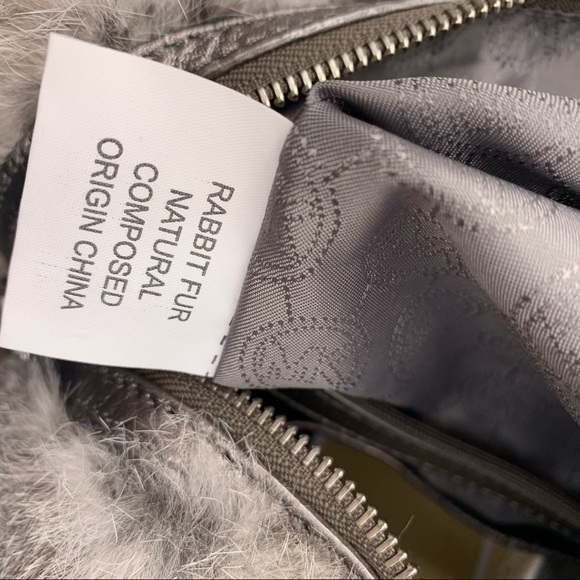 SOLD - MICHAEL KORS LUXURIOUS SILVER RABBIT FUR SATCHEL - Picture 8 of 8